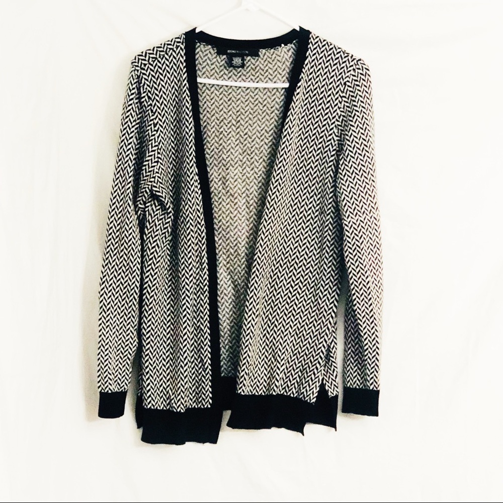 89th & Madison Black and White Cardigan Medium
